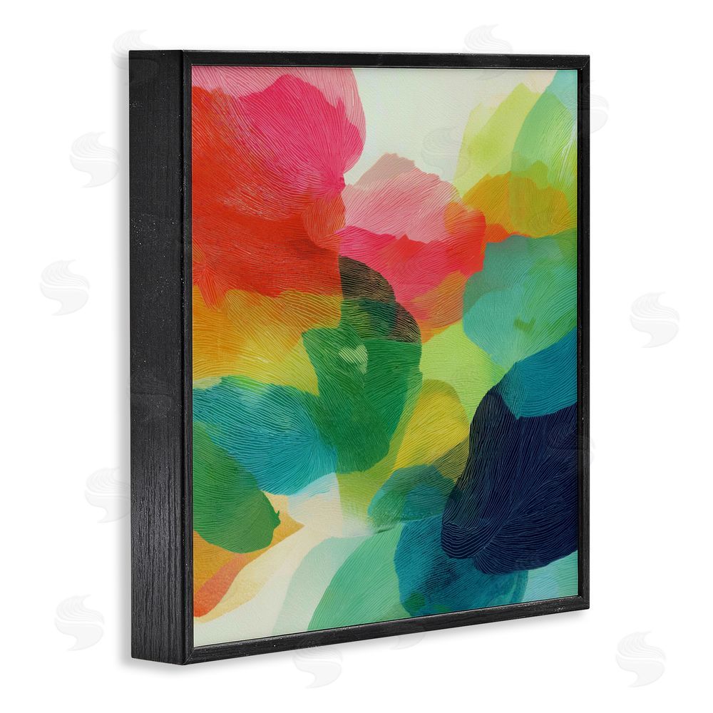 Chromatic Storm Studio Vivid Flowing Color Field Black Framed Giclee Wall Art Print