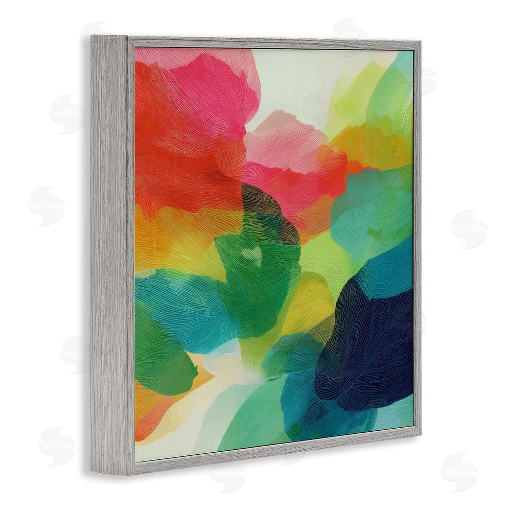 Chromatic Storm Studio Vivid Flowing Color Field Gray Framed Giclee Wall Art Print