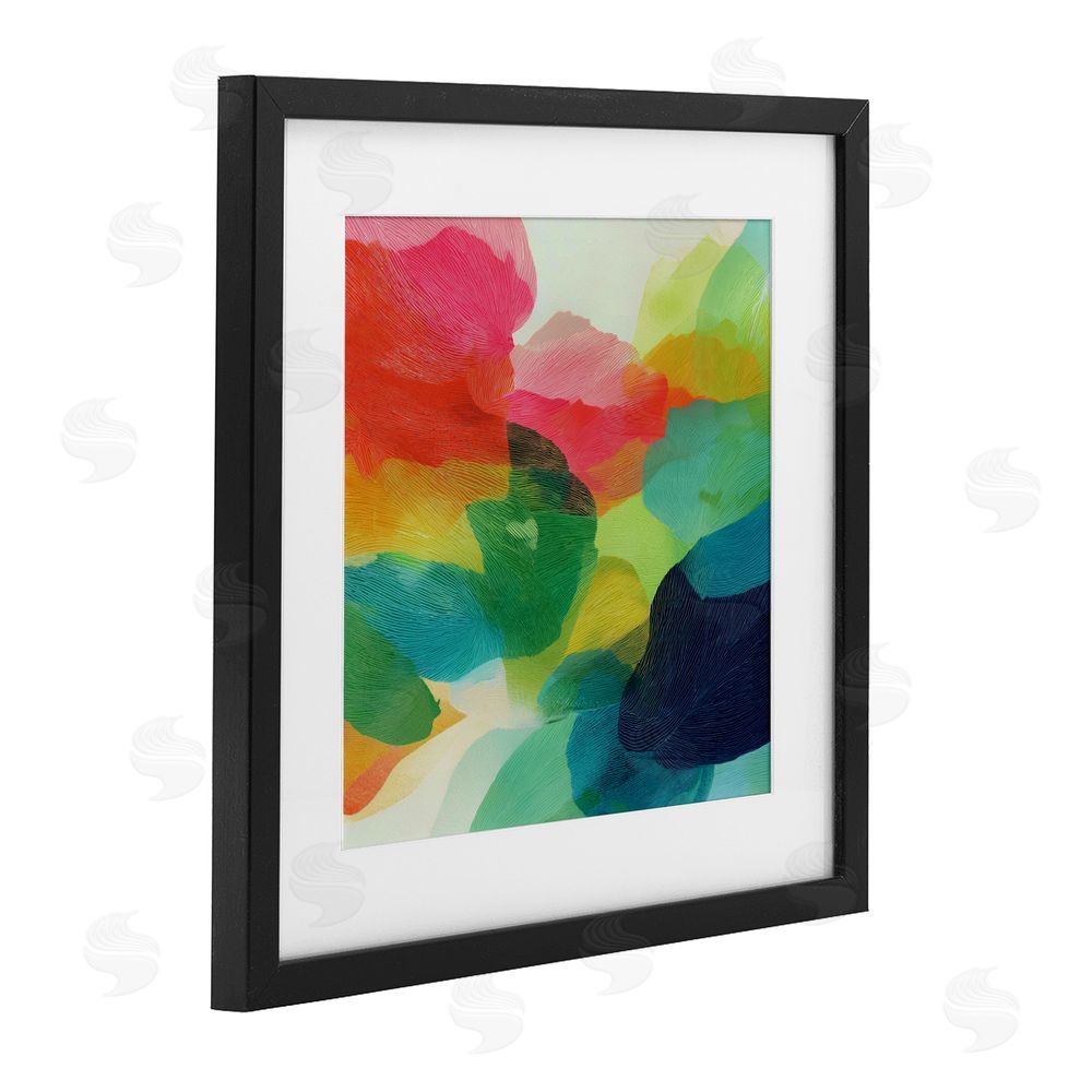 Chromatic Storm Studio Vivid Flowing Color Field Black Framed Print Under Glass with White Mat Wall Art