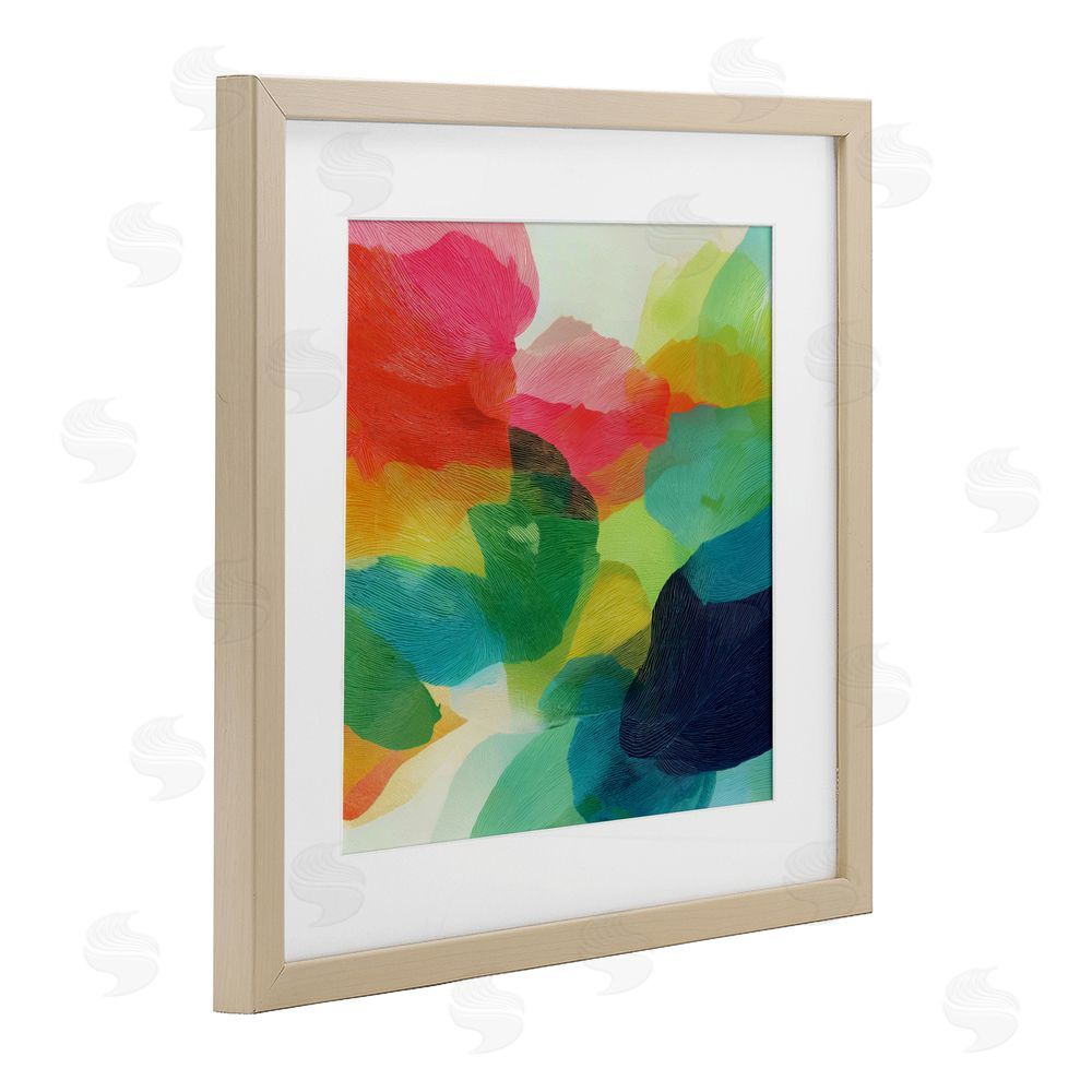 Chromatic Storm Studio Vivid Flowing Color Field Brown Framed Print Under Glass with White Mat Wall Art