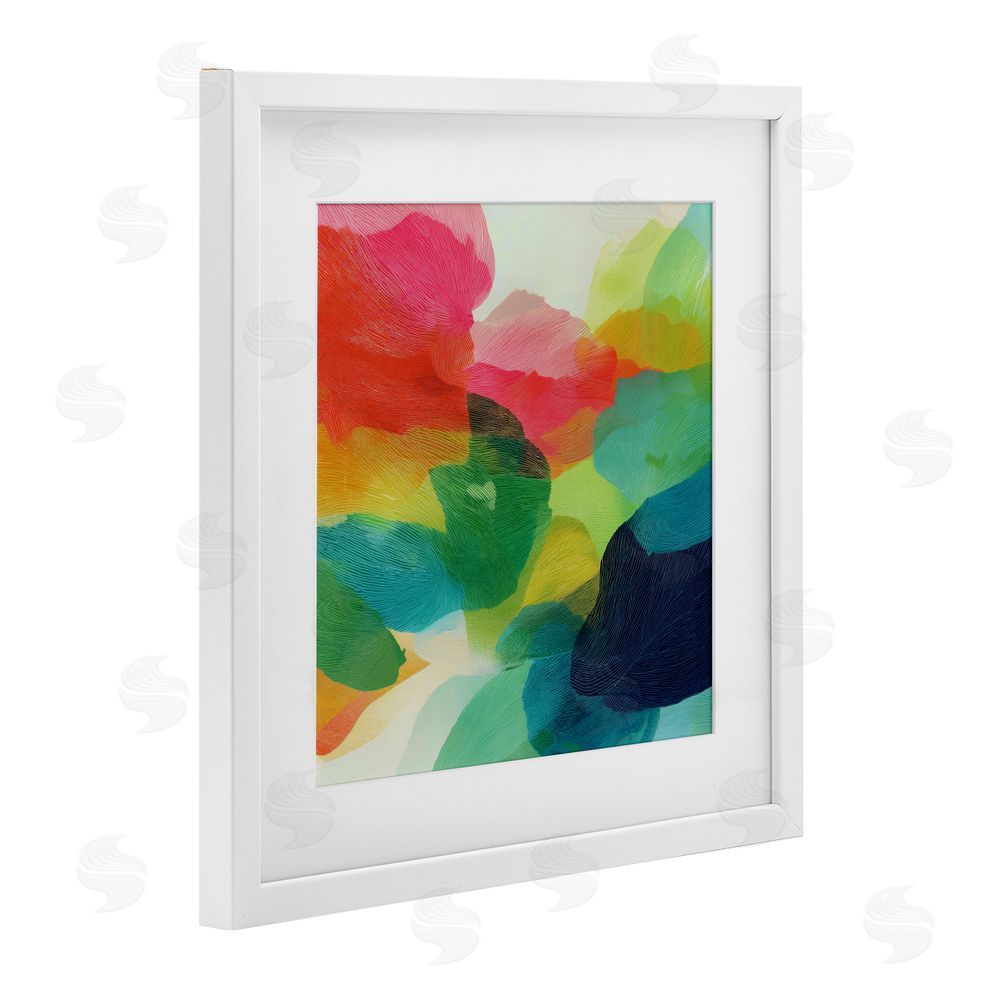 Chromatic Storm Studio Vivid Flowing Color Field White Framed Print Under Glass with White Mat Wall Art