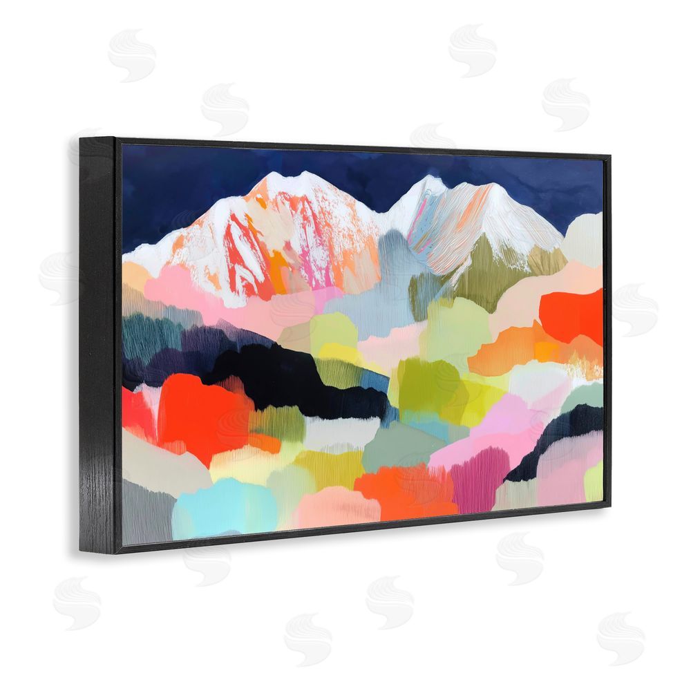 Chromatic Storm Studio Alpine Glow in Vibrant Mountains Black Framed Giclee Wall Art Print