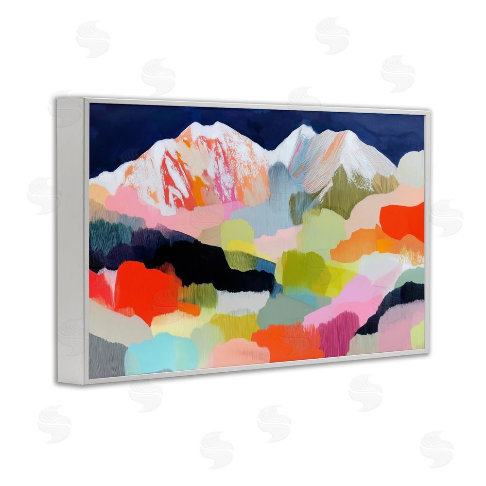 Chromatic Storm Studio Alpine Glow in Vibrant Mountains White Framed Giclee Wall Art Print