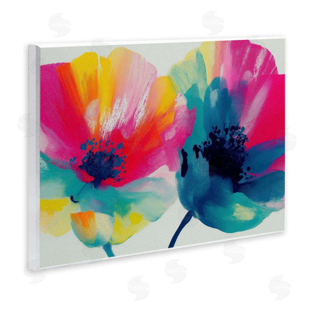 Chromatic Storm Studio Two Colorful Poppies Wall Plaque Printed Art