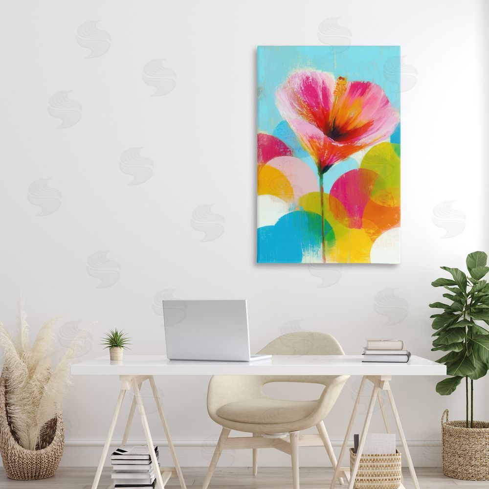 Chromatic Storm Studio Hibiscus In The Sun Stretched Canvas Wall Art in Room