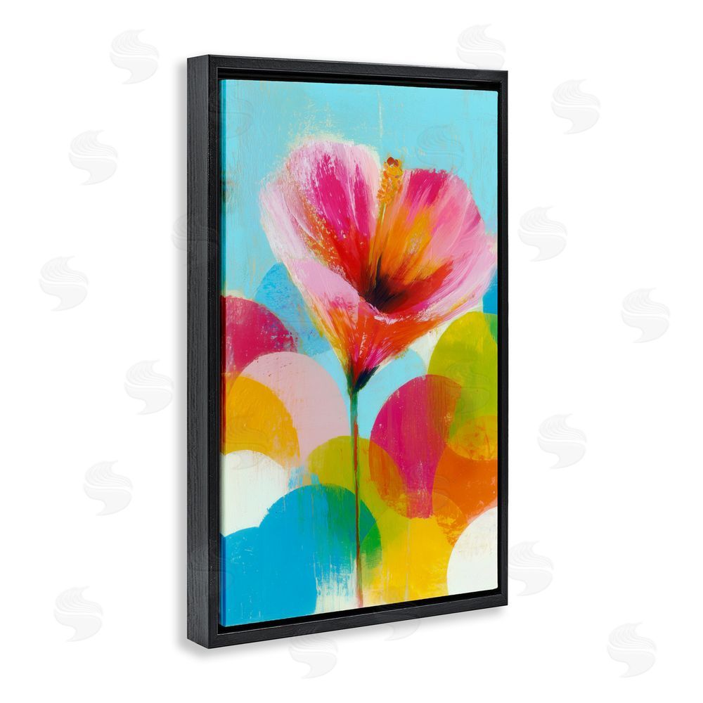 Chromatic Storm Studio Hibiscus In The Sun Black Floating Framed Canvas Wall Art