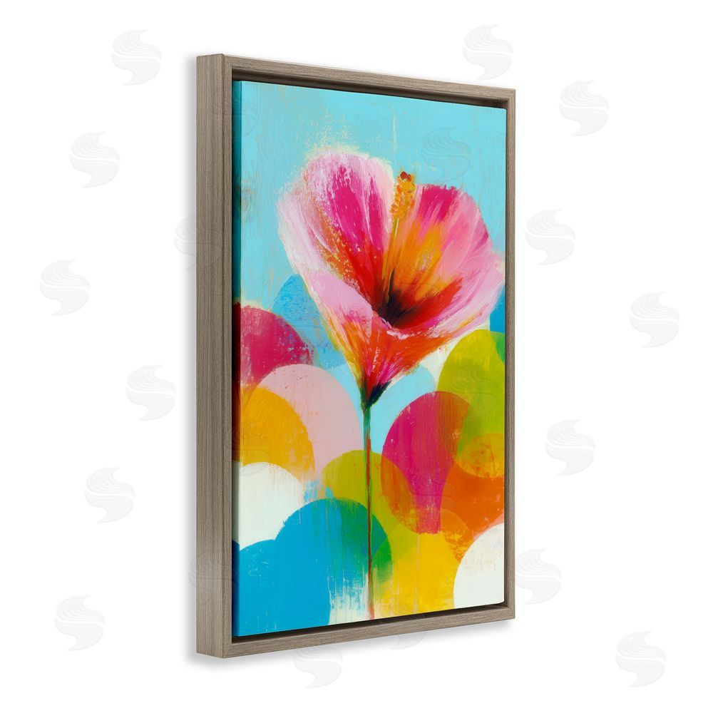 Chromatic Storm Studio Hibiscus In The Sun Brown Floating Framed Canvas Wall Art