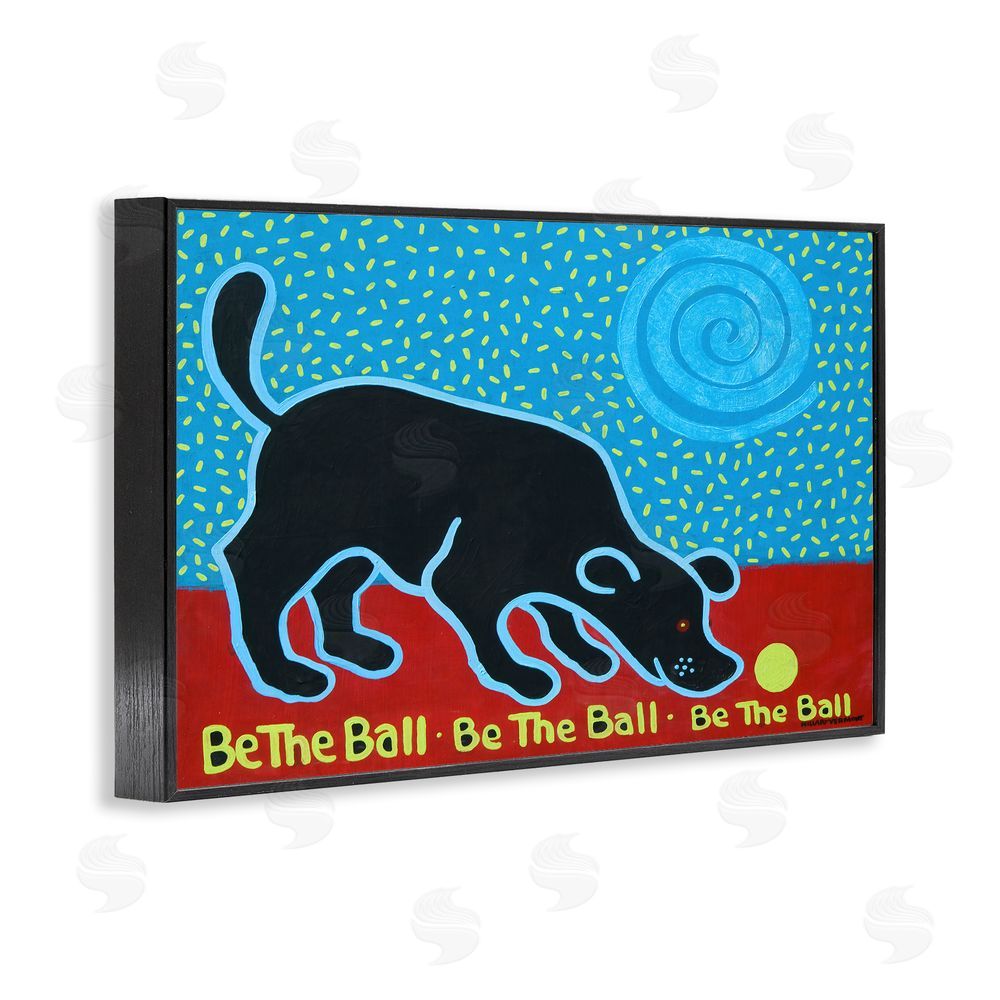 Hillary Vermont Be The Ball Playful Dog Black Framed Giclee Wall Art Print