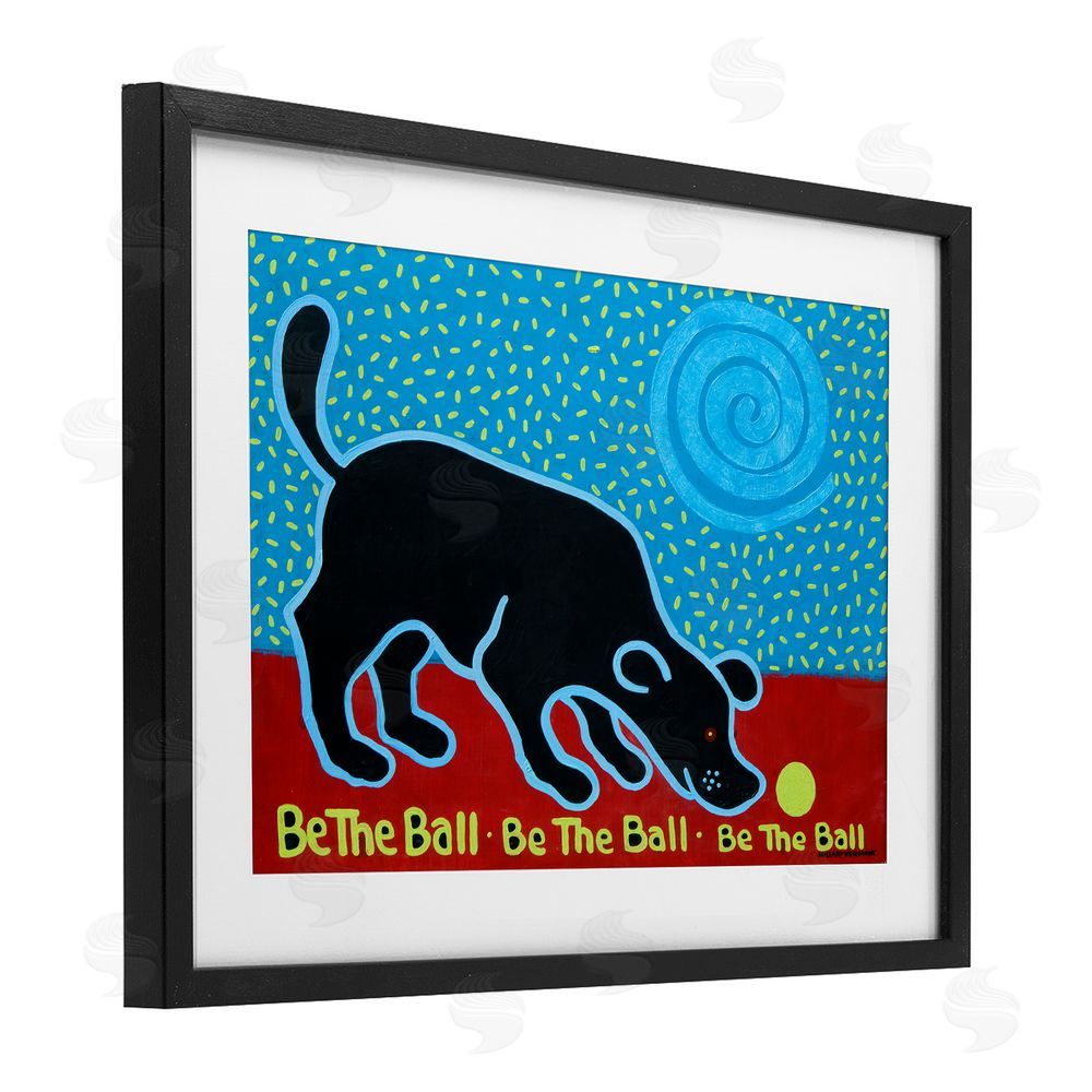 Hillary Vermont Be The Ball Playful Dog Black Framed Print Under Glass Wall Art