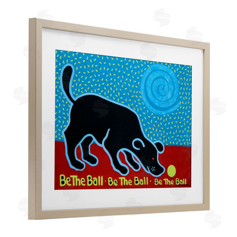 Hillary Vermont Be The Ball Playful Dog Brown Framed Print Under Glass Wall Art