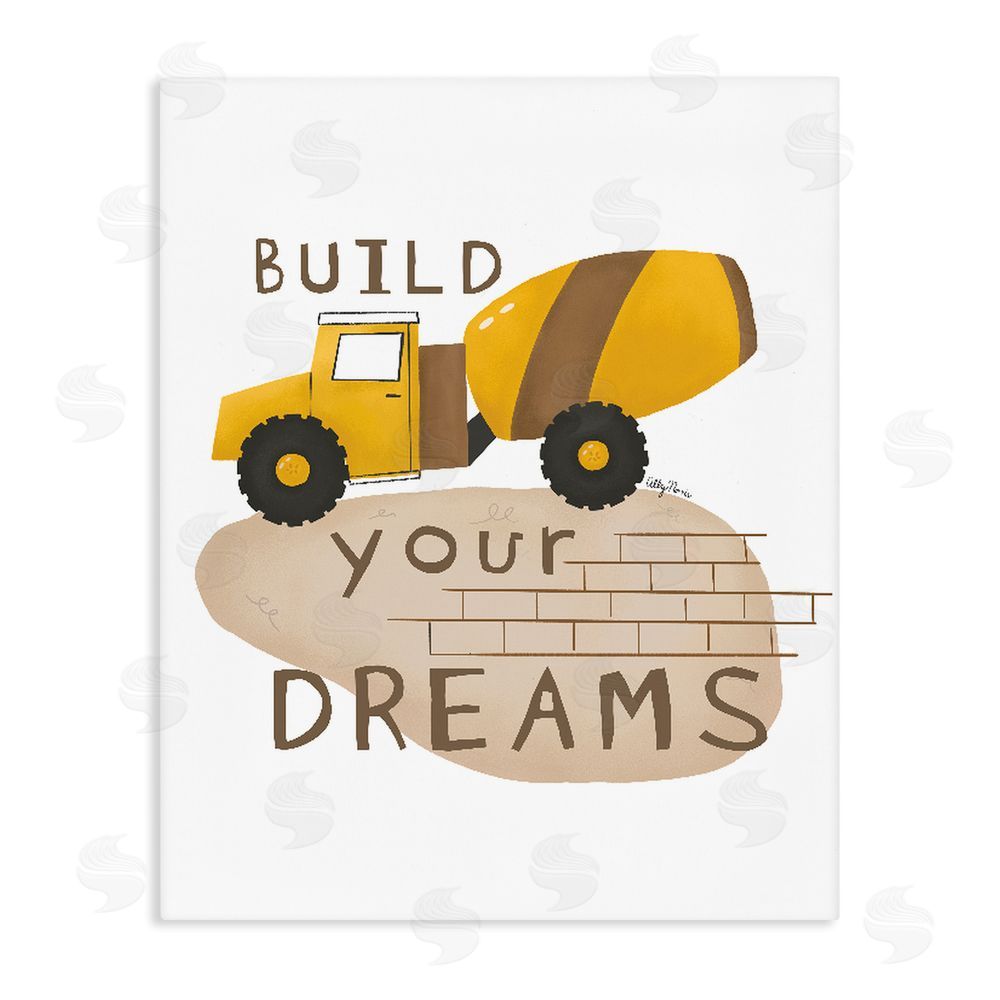Allyson Norris Build Your Dreams Construction Truck Stretched Canvas Wall Art Print