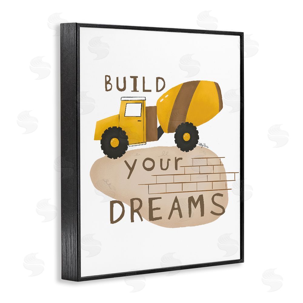 Allyson Norris Build Your Dreams Construction Truck Black Framed Giclee Wall Art Print