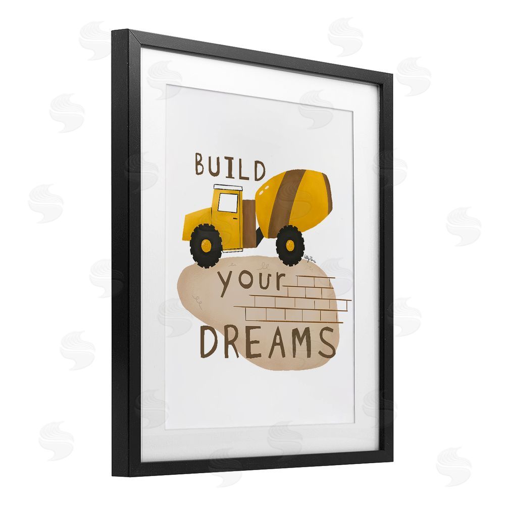 Allyson Norris Build Your Dreams Construction Truck Black Framed Print Under Glass Wall Art