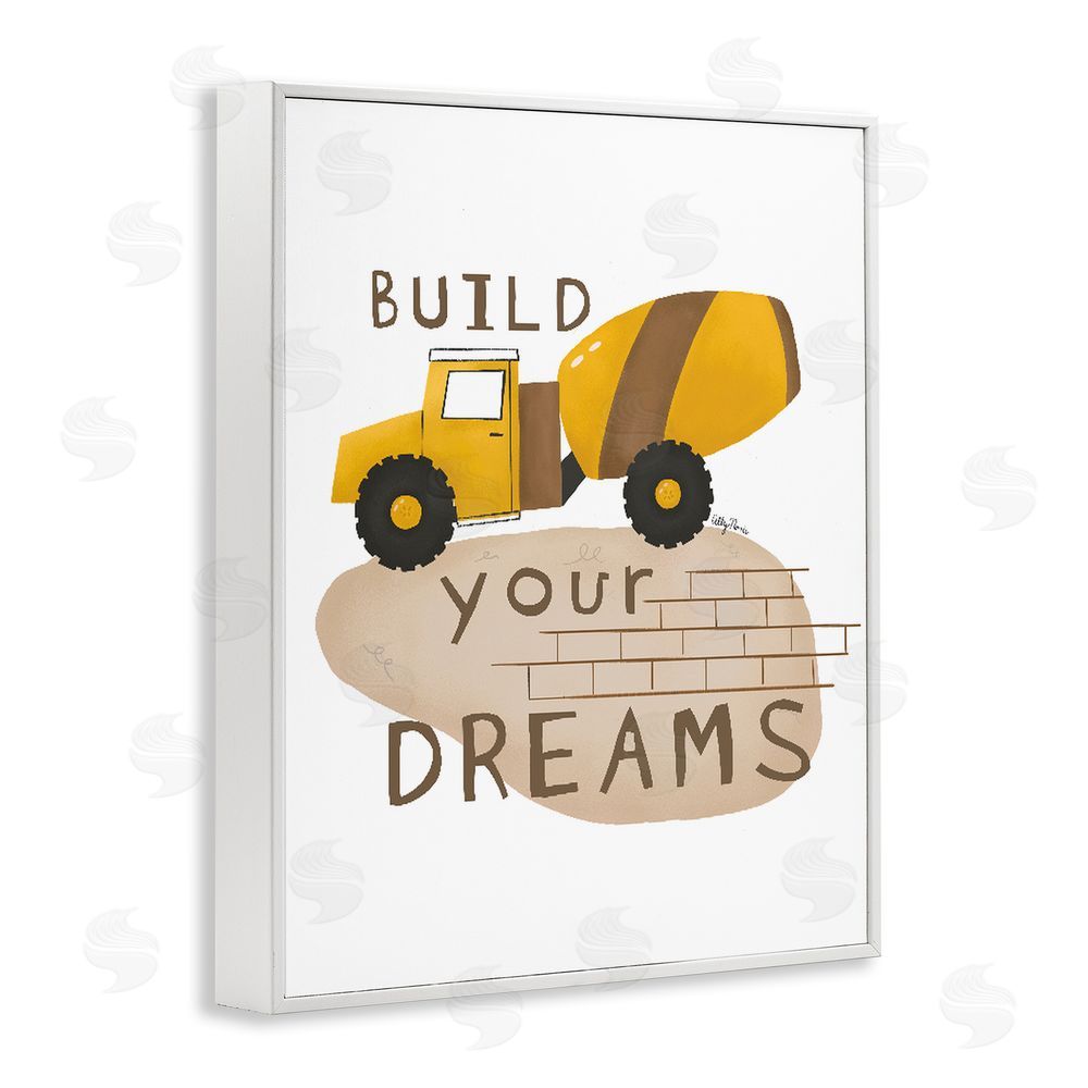 Allyson Norris Build Your Dreams Construction Truck White Framed Giclee Wall Art Print