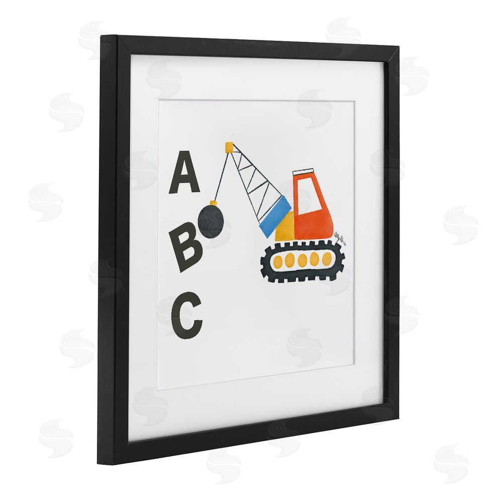 Allyson Norris ABC Construction Crane Black Framed Print Under Glass Wall Art