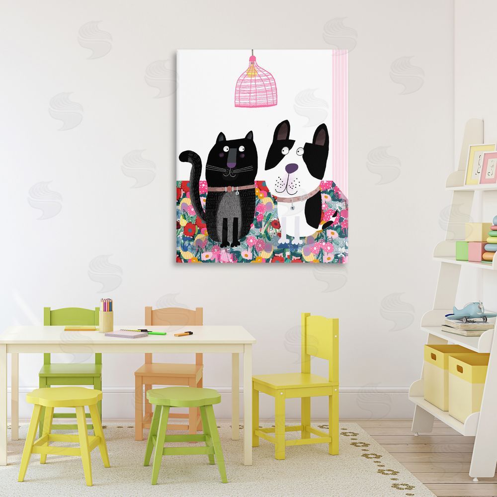 Carla Daly Cat & Dog with Eclectic Florals