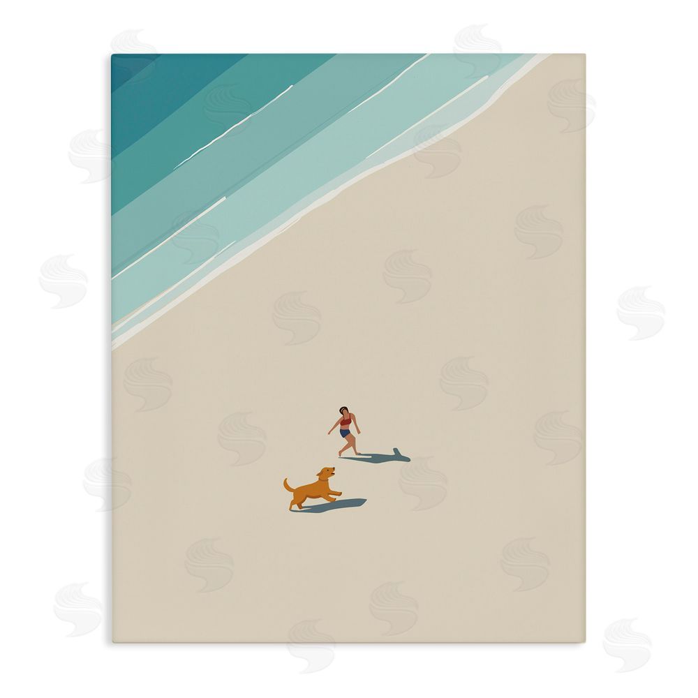 Omar Escalante Beach Frolic in the Sunshine Stretched Canvas Wall Art Print