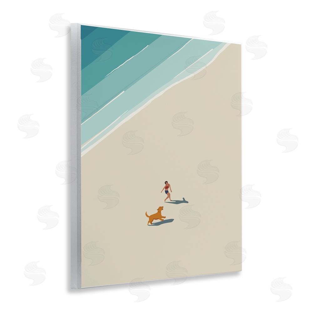 Omar Escalante Beach Frolic in the Sunshine Wooden Wall Plaque Art Print