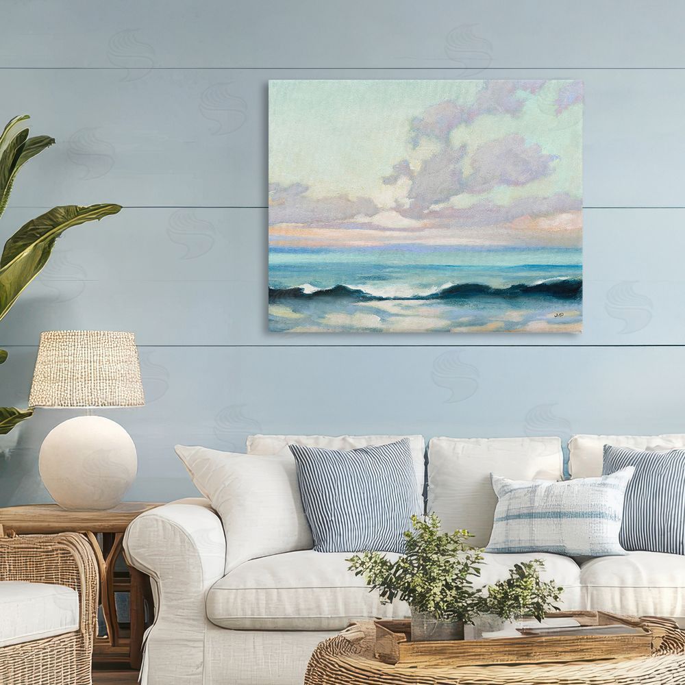 Julia Purinton Calm on the Coast Stretched Canvas Wall Art in Room