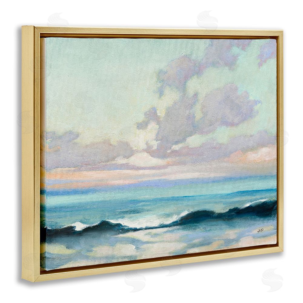 Julia Purinton Calm on the Coast Gold Floating Frame Canvas Wall Art Print