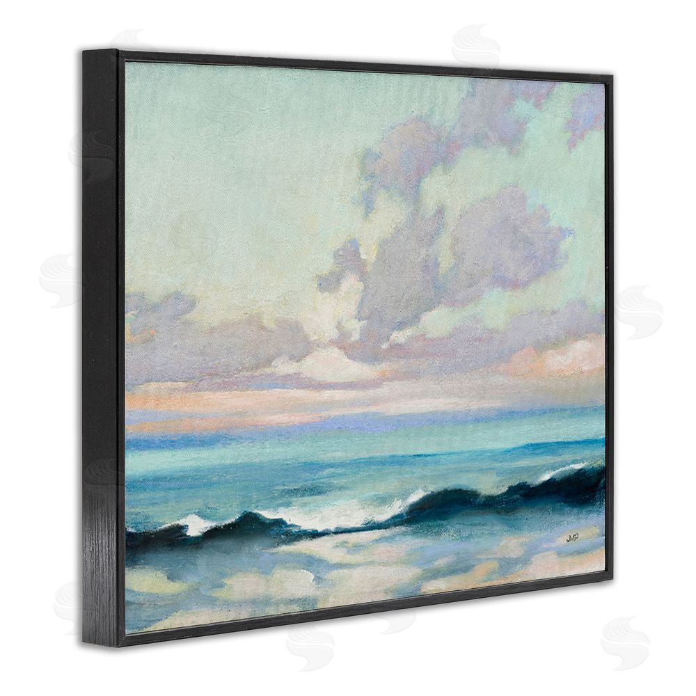 Julia Purinton Calm on the Coast Black Framed Giclee Wall Art Print