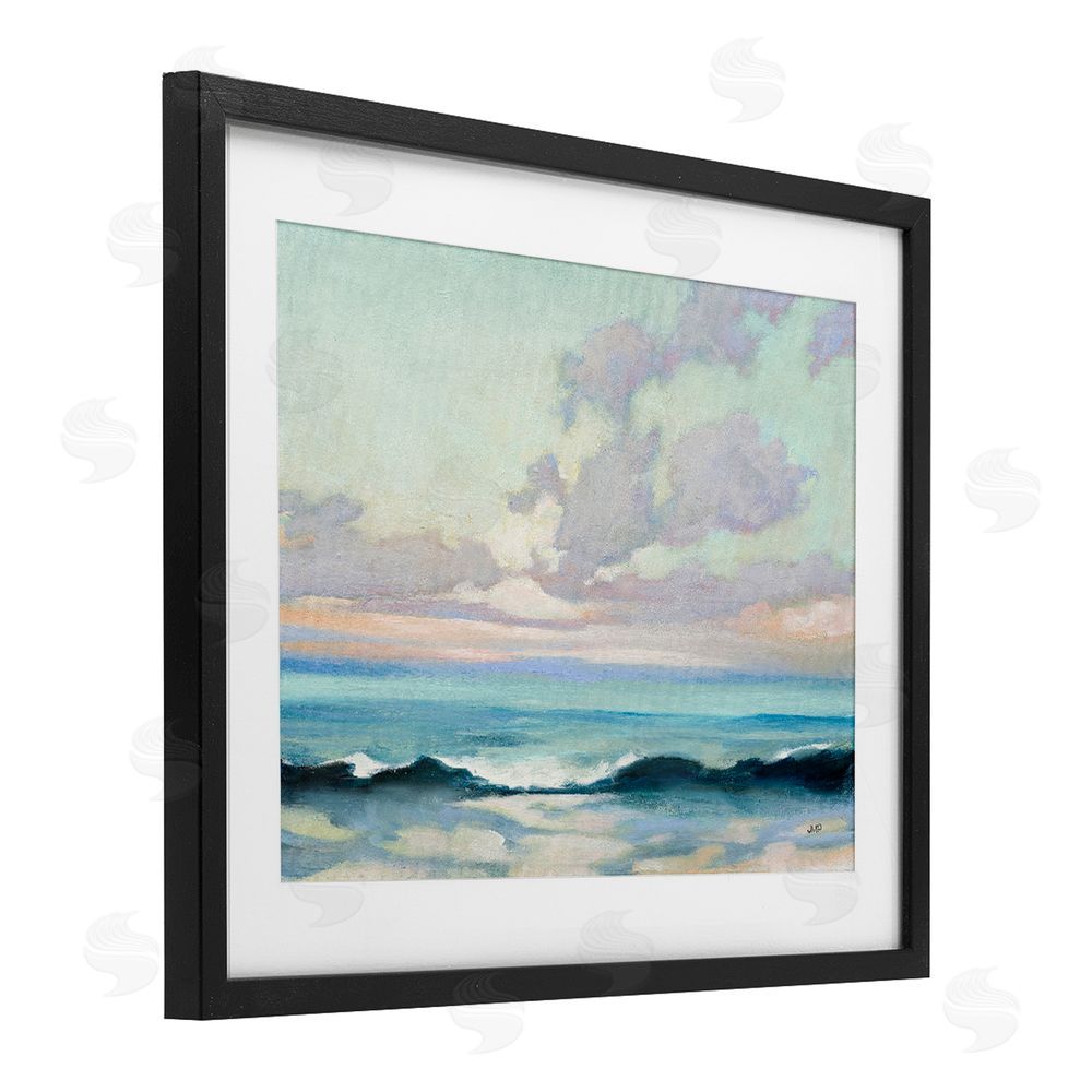 Julia Purinton Calm on the Coast Black Framed Print Under Glass Wall Art