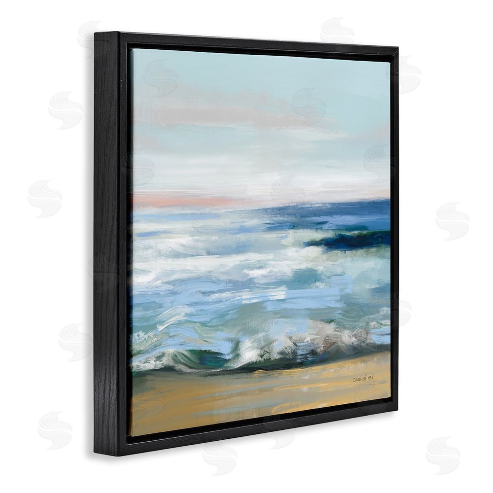 Danhui Nai Beauty Of The Beach Black Floating Frame Canvas Wall Art Print