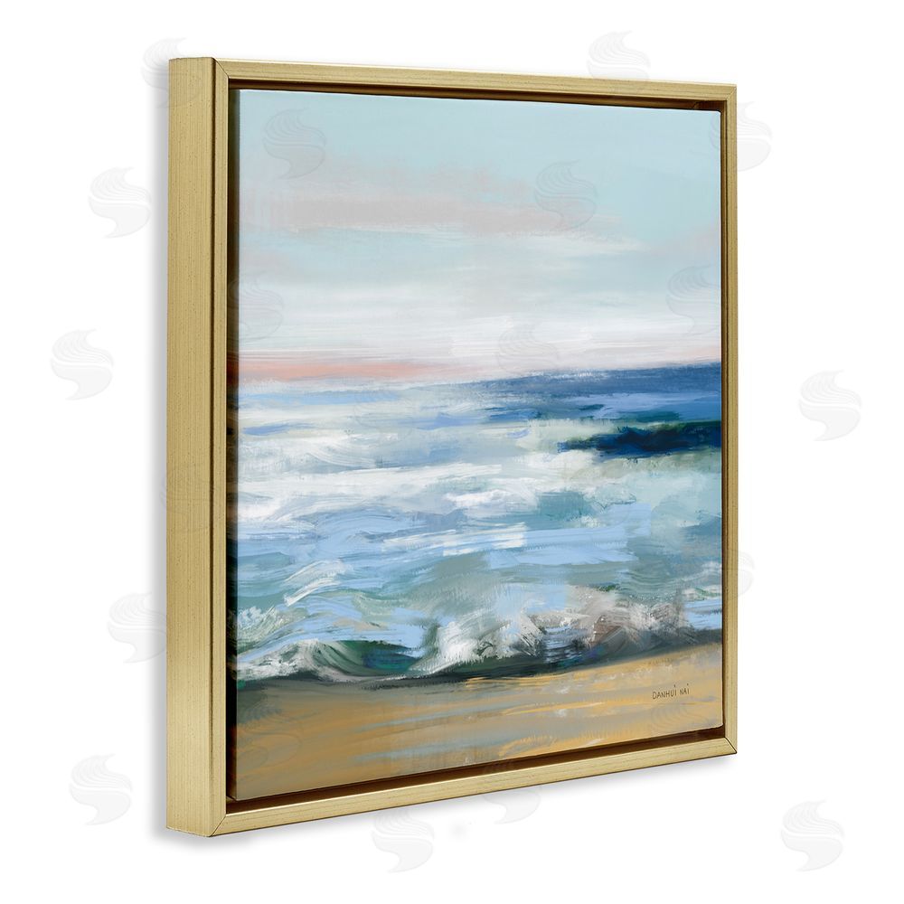 Danhui Nai Beauty Of The Beach Gold Floating Frame Canvas Wall Art Print
