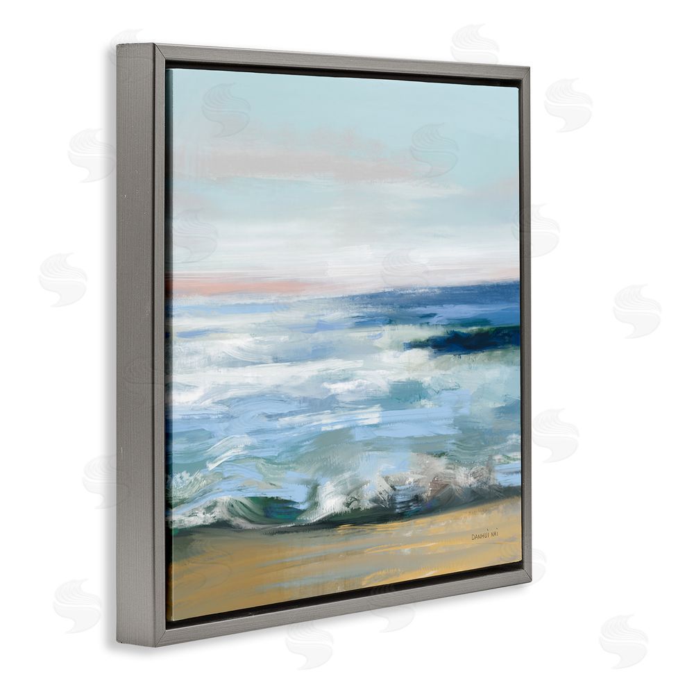 Danhui Nai Beauty Of The Beach Gray Floating Frame Canvas Wall Art Print