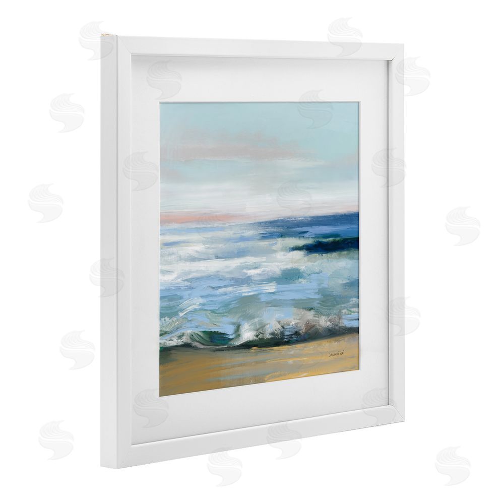 Danhui Nai Beauty Of The Beach White Framed Print Under Glass Wall Art