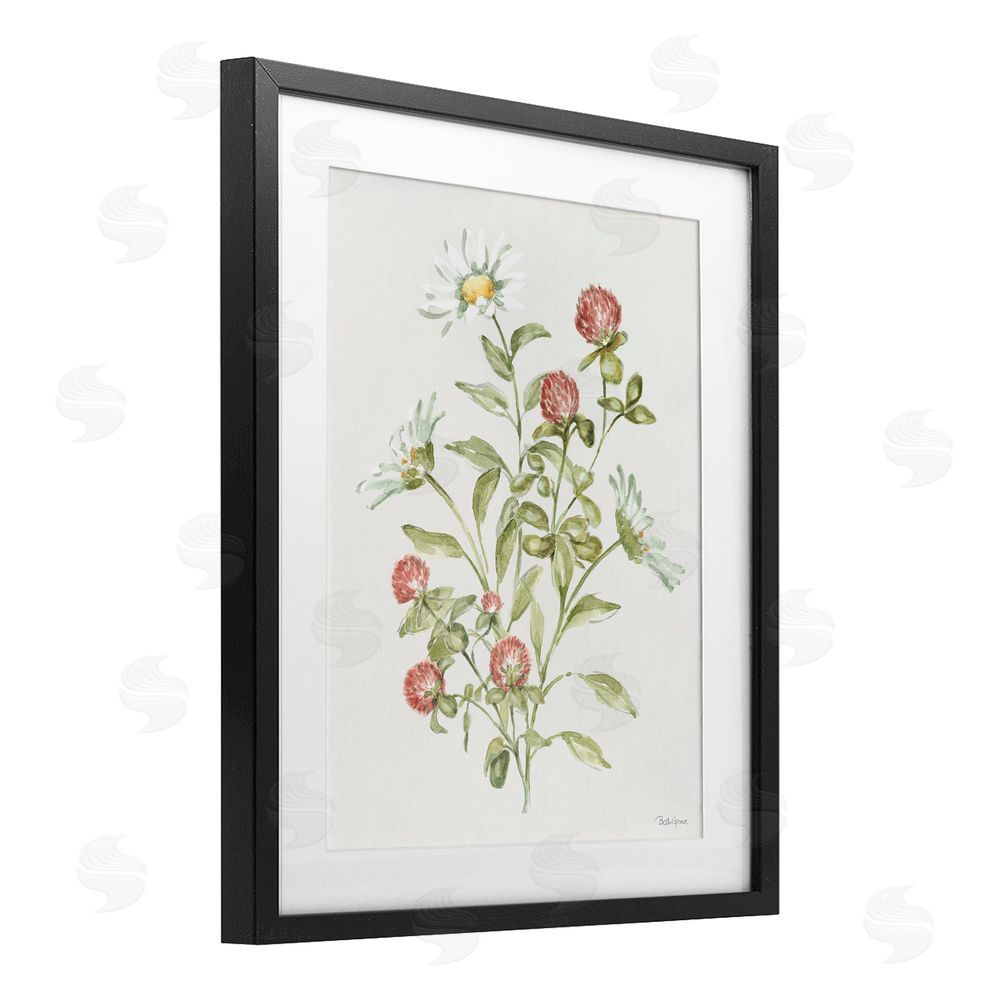 Beth Grove Blooming Leafy Florals Black Framed Print Under Glass Wall Art
