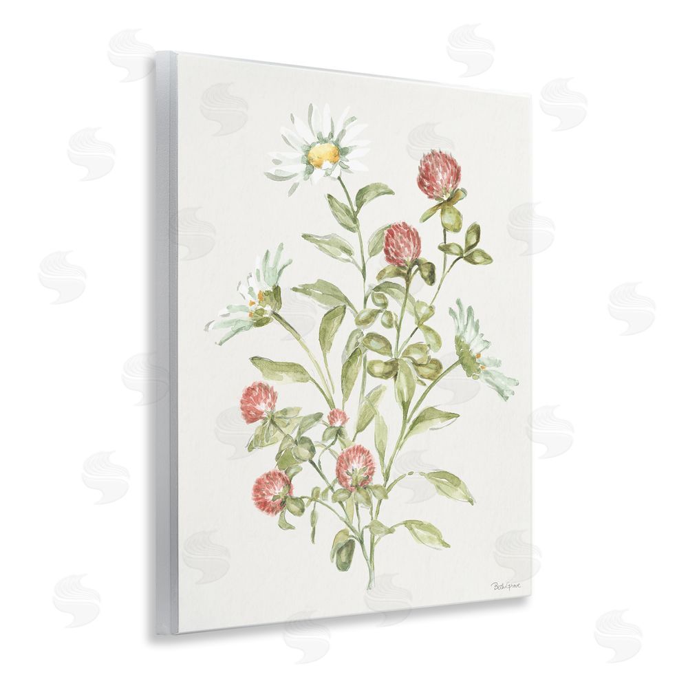 Beth Grove Blooming Leafy Florals Wooden Wall Plaque Art Print