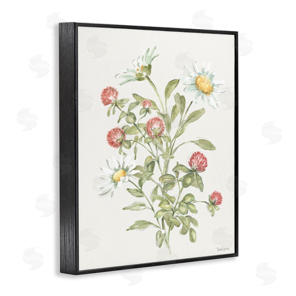 Beth Grove Blooming Pinks & Daisies Black Framed Giclee Wall Art Print