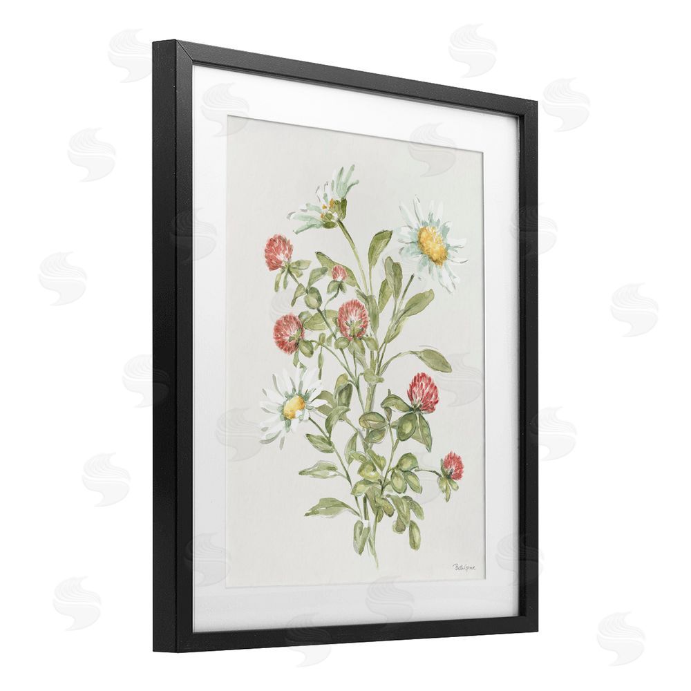 Beth Grove Blooming Pinks & Daisies Black Framed Print Under Glass Wall Art