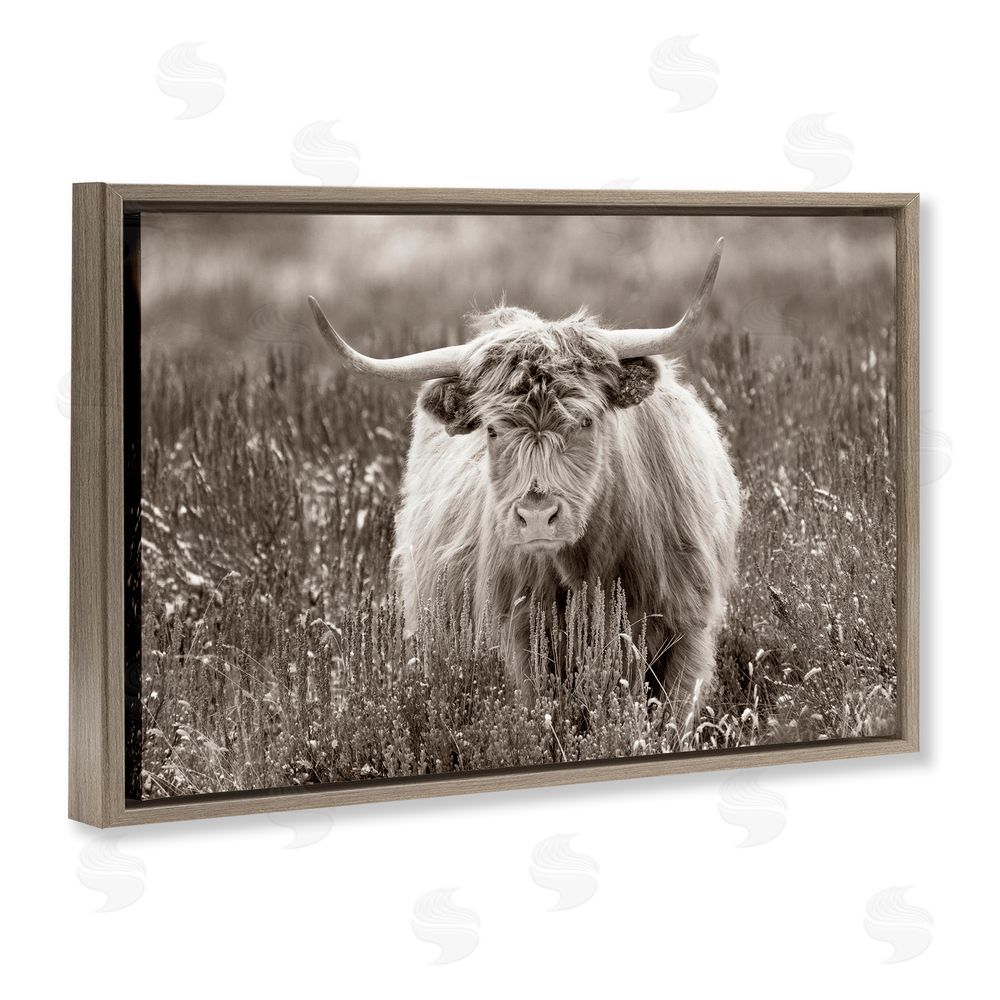 Steve Smith A Field & Cattle Brown Floating Frame Canvas Wall Art Print
