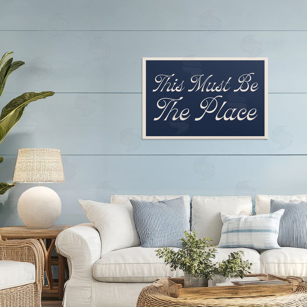 Lil' Rue Blue This Must Be The Place Stretched Canvas Wall Art in Room