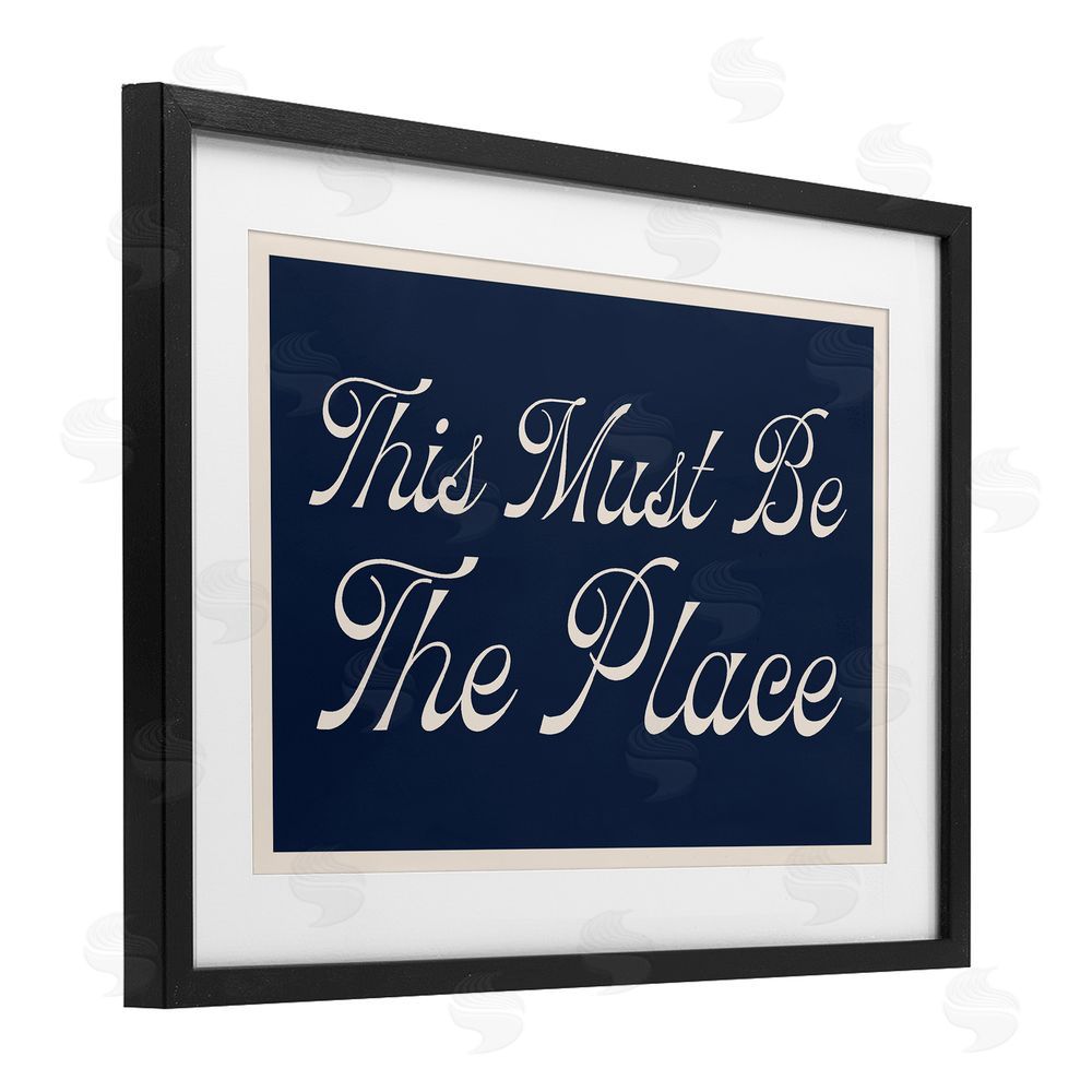Lil' Rue Blue This Must Be The Place Black Framed Print Under Glass Wall Art