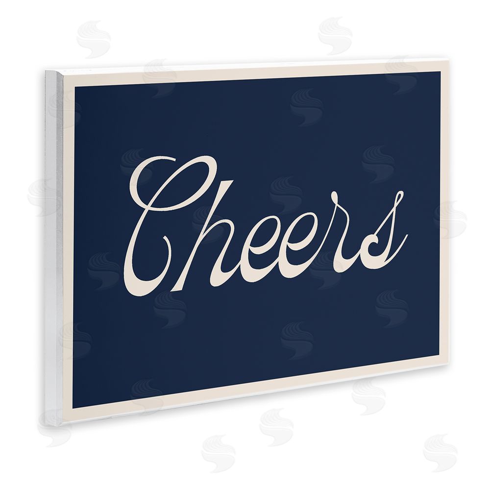 Lil' Rue Cheers Vintage Script Wooden Wall Plaque Art Print