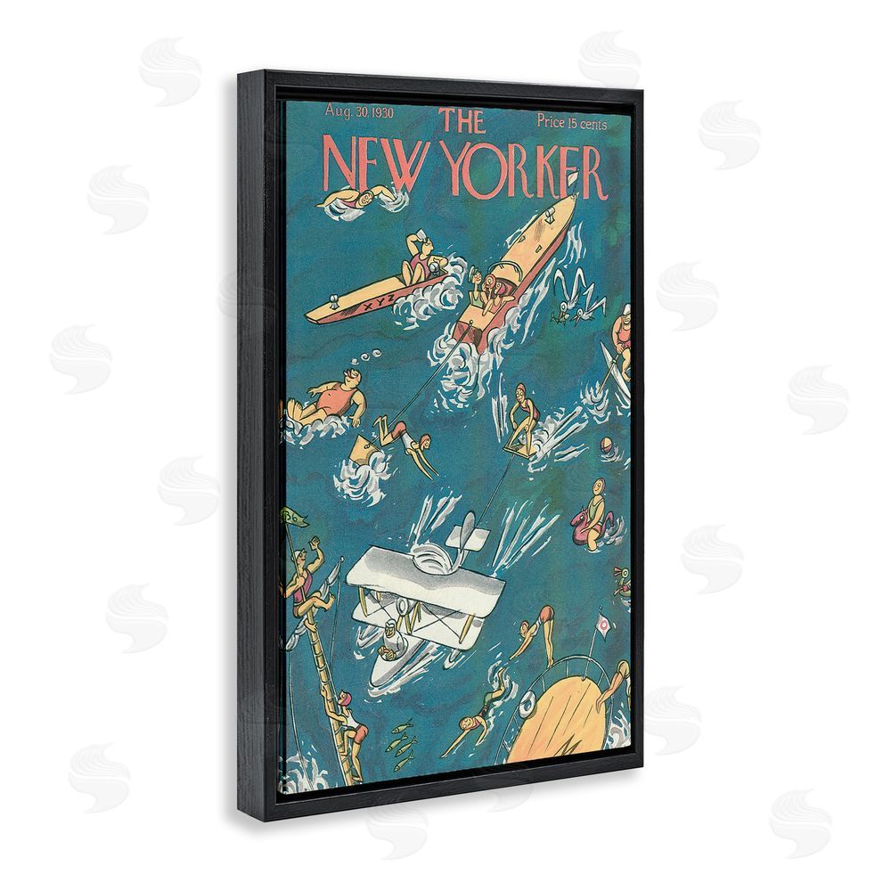 Lil' Rue Boating & Summer Fun Black Floating Frame Canvas Wall Art Print