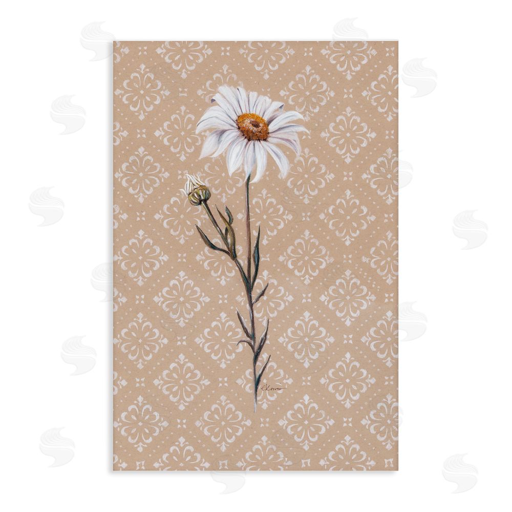 Cady Driver Boho Sprig of Daisy Stretched Canvas Wall Art Print