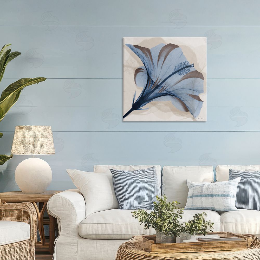 Albert Koetsier Blooming Sapphire Flower Stretched Canvas Wall Art in Room