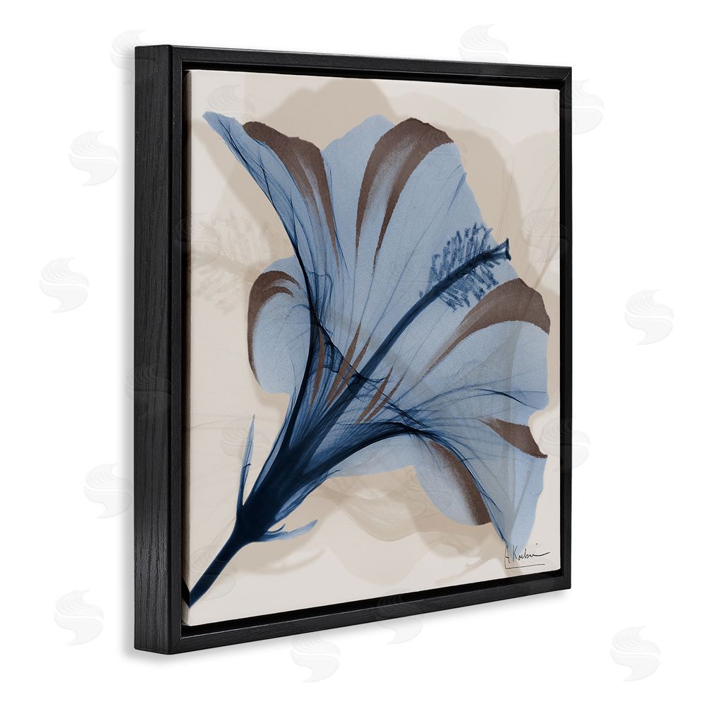 Albert Koetsier Blooming Sapphire Flower Black Floating Frame Canvas Wall Art Print