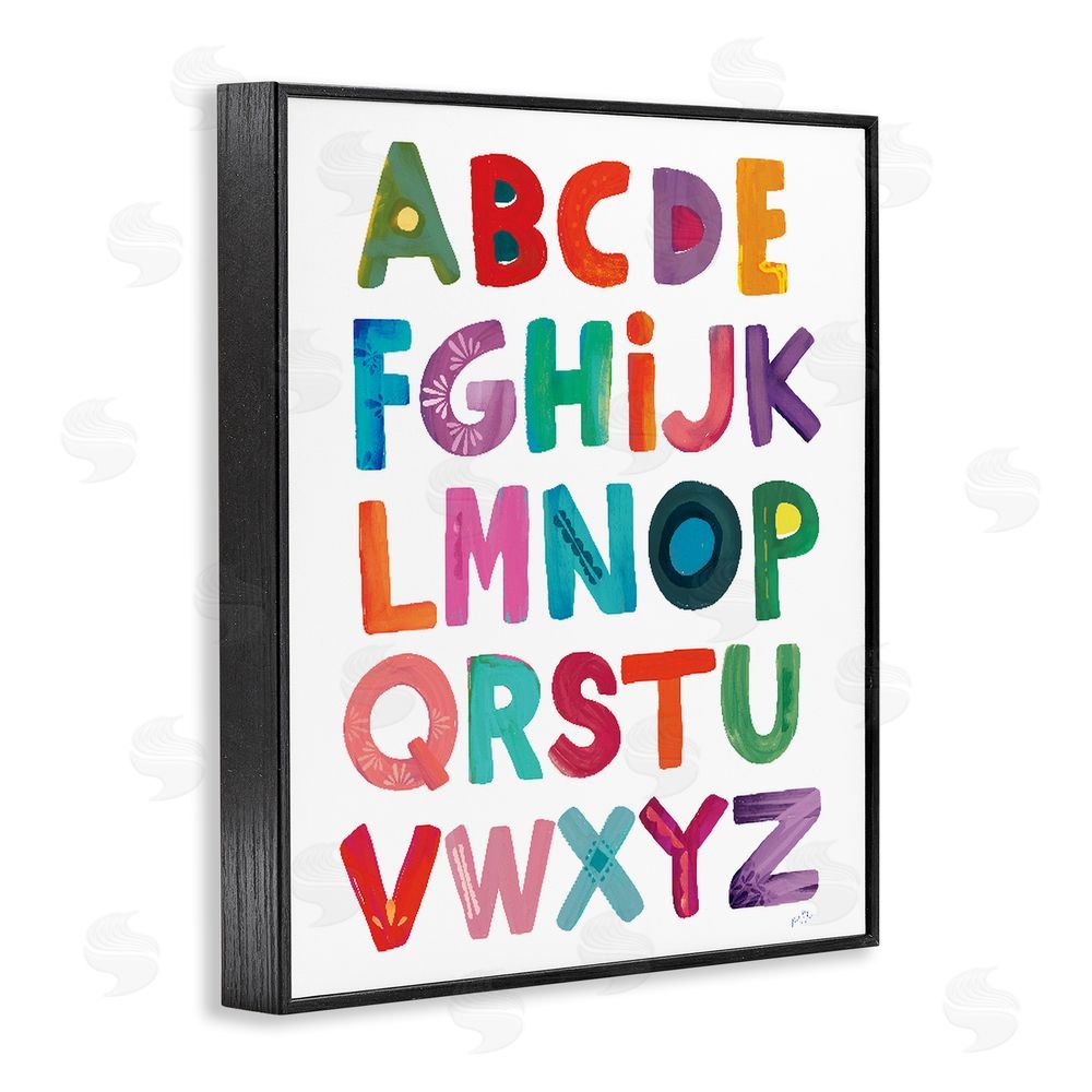 Kirsten Mohr Alphabet Letters in Fun Hues Black Framed Giclee Wall Art Print