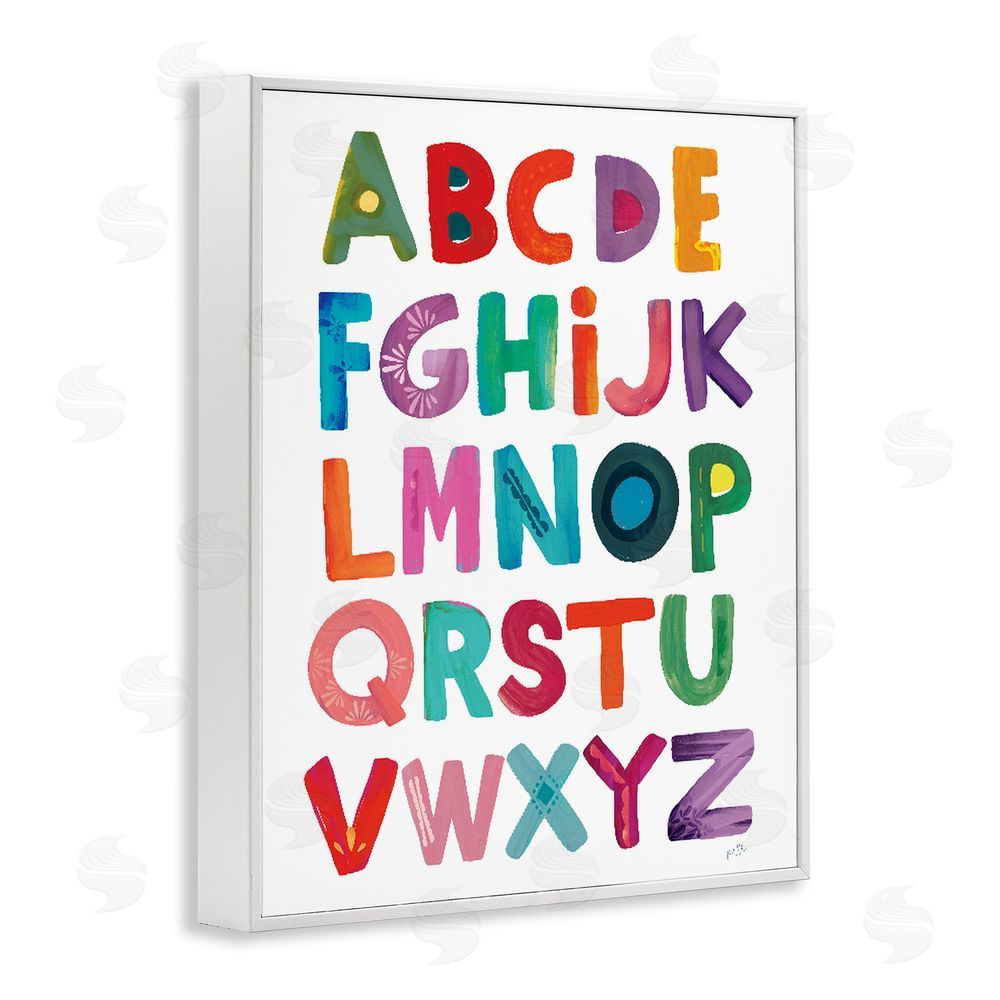 Kirsten Mohr Alphabet Letters in Fun Hues White Framed Giclee Wall Art Print