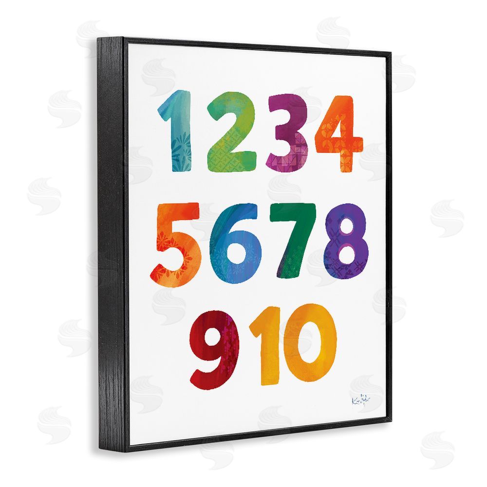 Kirsten Mohr Brightly Hued Numbers Black Framed Giclee Wall Art Print