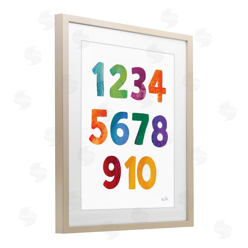 Kirsten Mohr Brightly Hued Numbers Brown Framed Print Under Glass Wall Art