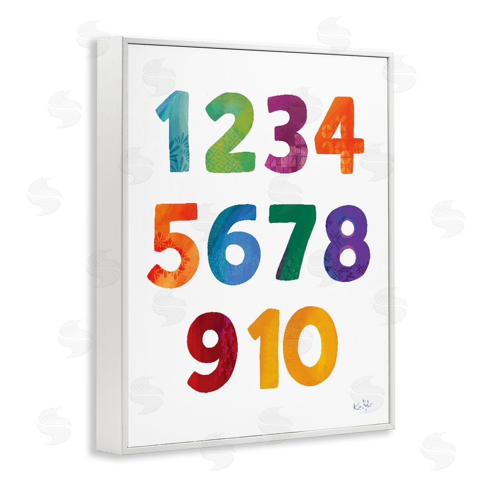 Kirsten Mohr Brightly Hued Numbers White Framed Giclee Wall Art Print