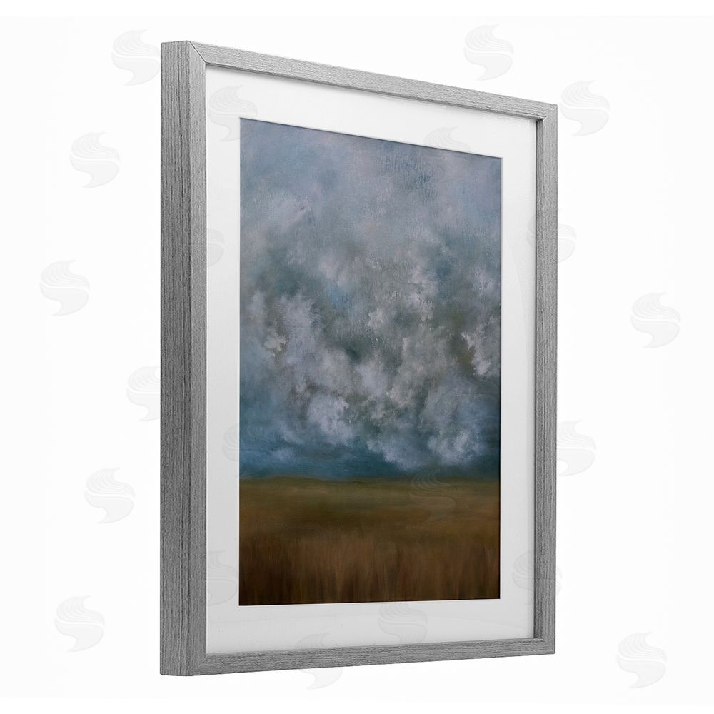 Lydia Orange August Clouds Landscape Gray Framed Print Under Glass Wall Art