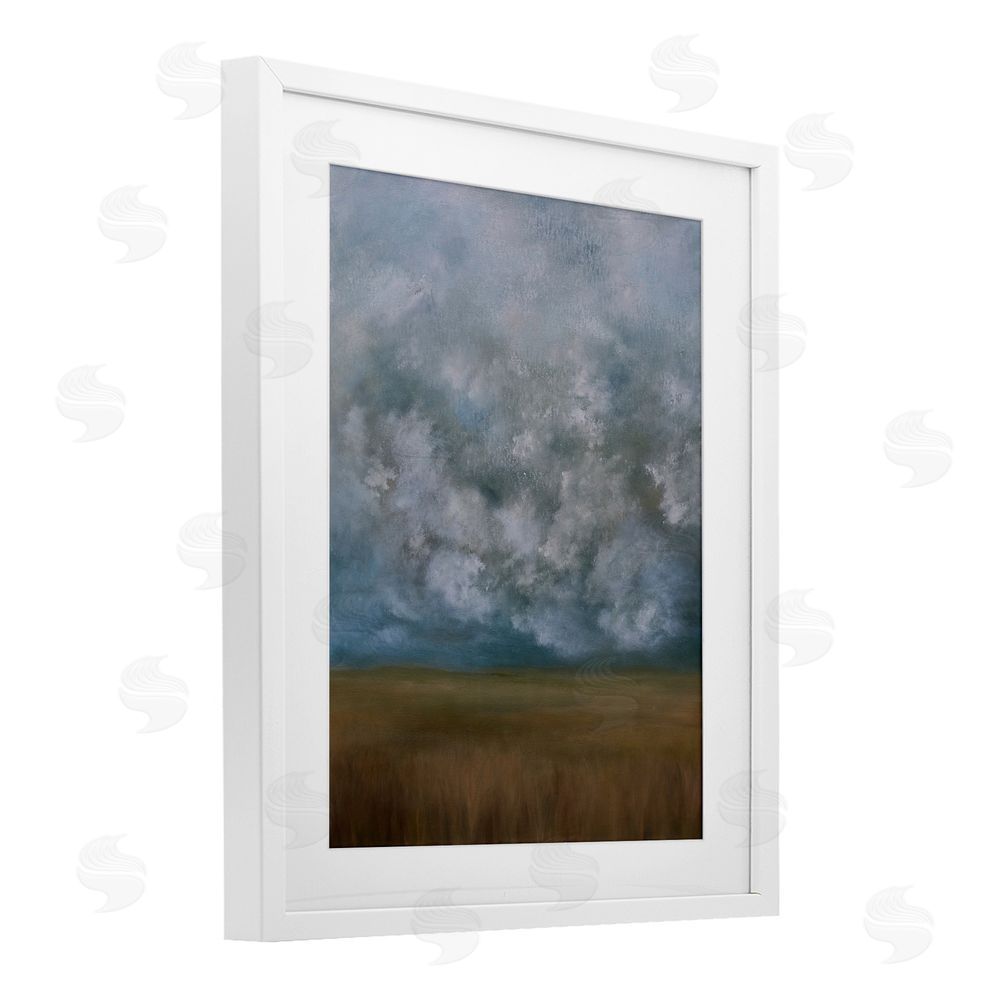 Lydia Orange August Clouds Landscape White Framed Print Under Glass Wall Art