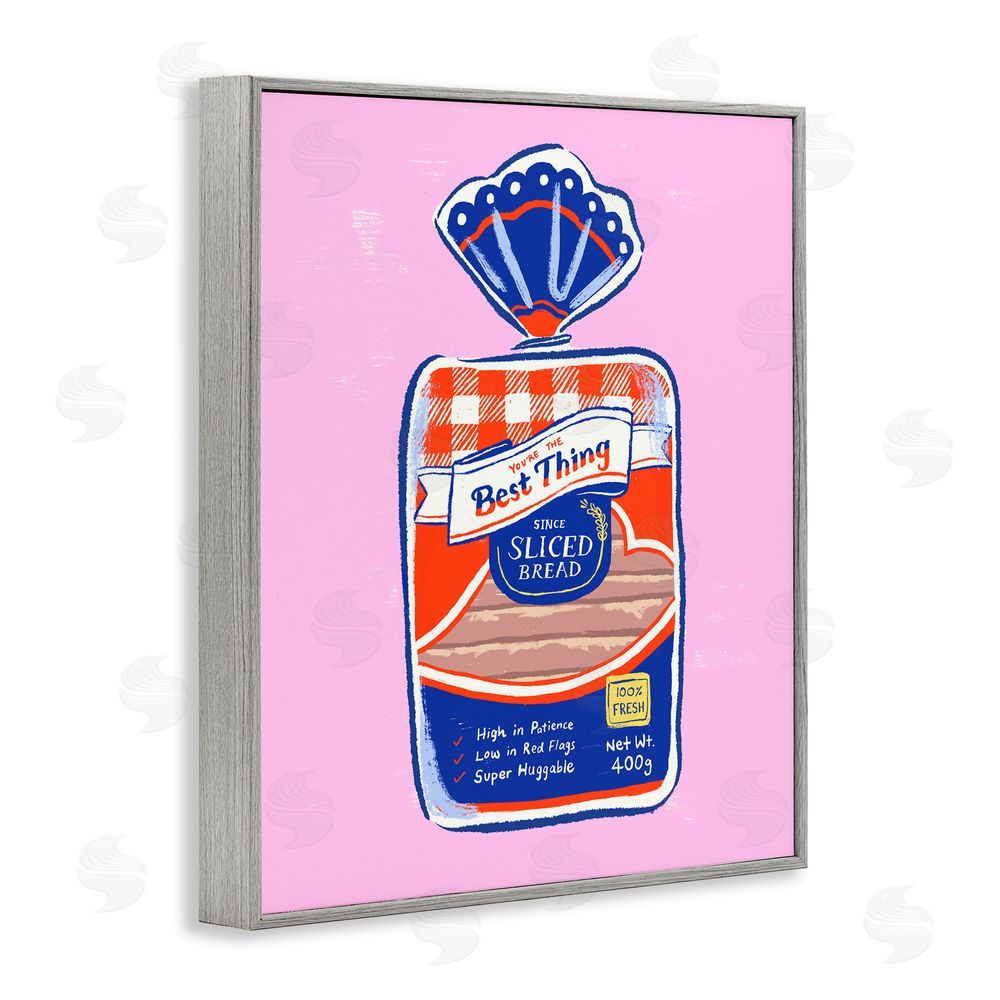 Ethel Fong Best Thing Since Sliced Bread Gray Framed Giclee Wall Art Print